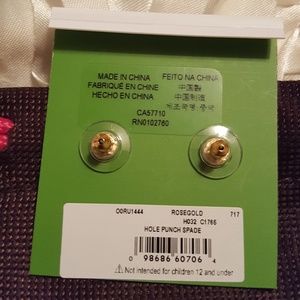 kate spade Jewelry - ♠️Kate Spade Rose Gold hole punch earrings kate spade Jewelry - ♠️Kate Spade Rose Gold hole punch earrings